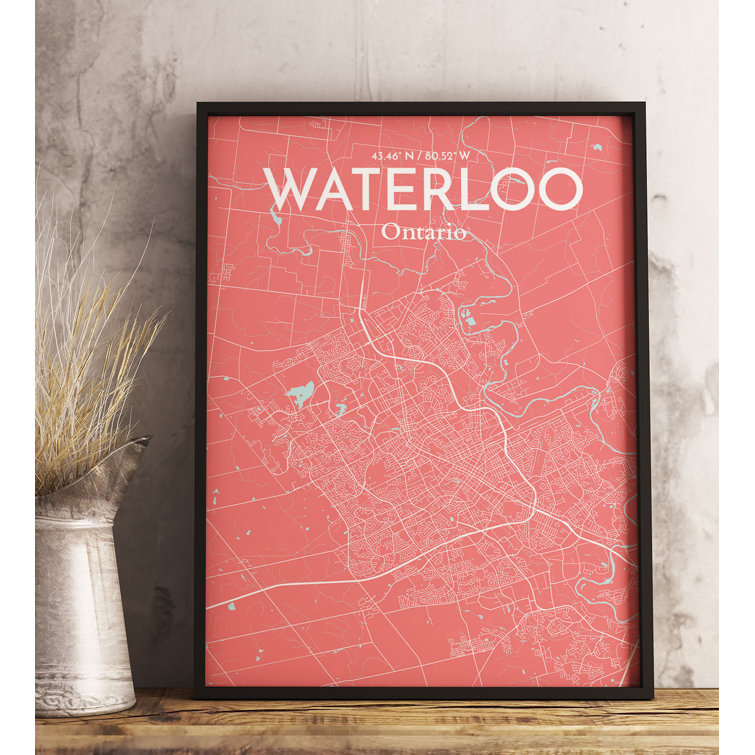 East Urban Home Waterloo City Map - No Frame Graphic Art | Wayfair.co.uk